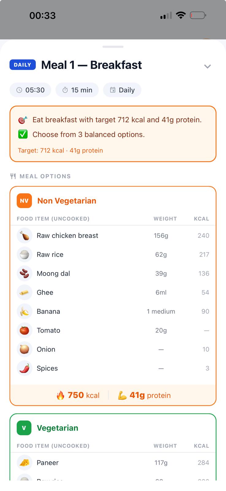AI Meal Planning with calorie targets